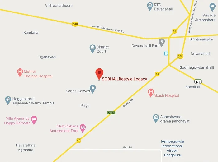  Sobha Lifestyle Legacy Location Map